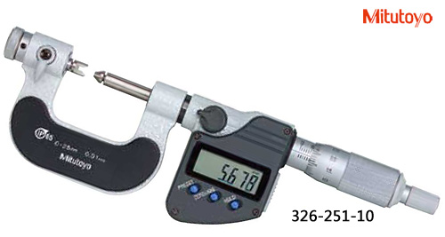 B0409-002-三豐-326-251-10數(shù)顯螺紋千分尺 0-25（可換測